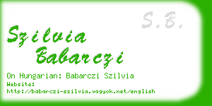 szilvia babarczi business card